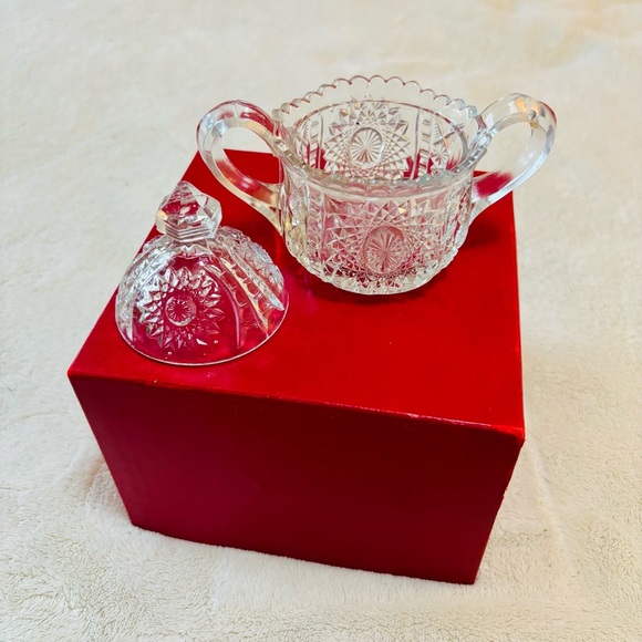 VINTAGE ANTIQUE Indiana Glass Creamer, Spooner & Sugar Bowl Child’s Serving Set - Picture 10 of 15